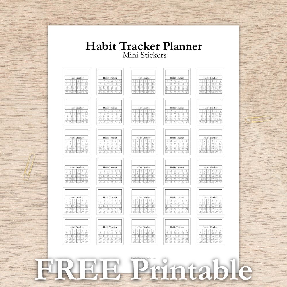 free printable habit tracker