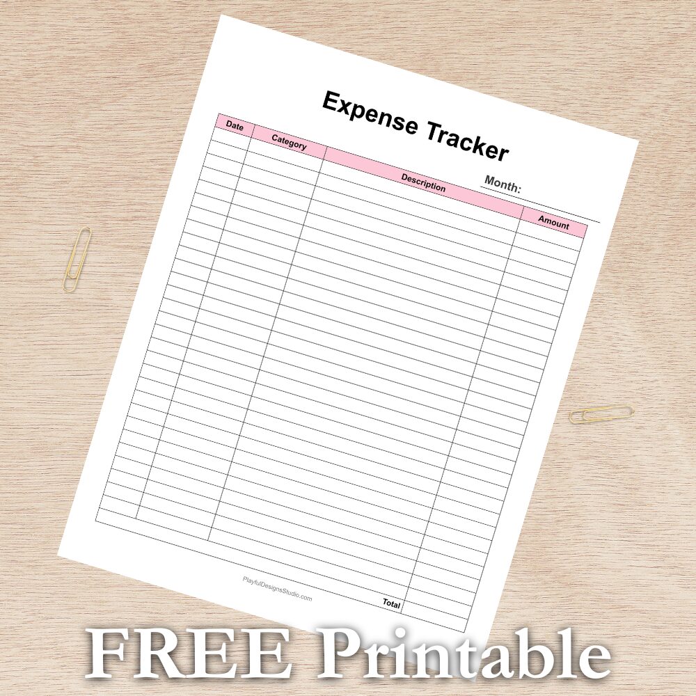 free expense tracker download printable